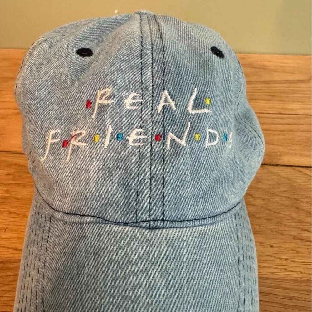 Light blue denim baseball cap with 